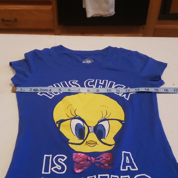 Looney Tunes Tweety Bird blue shirt sz small - Picture 6 of 9